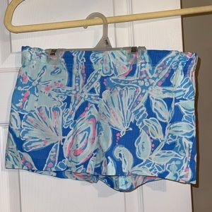 lilly pulitzer kids shorts 12 blue pink and white